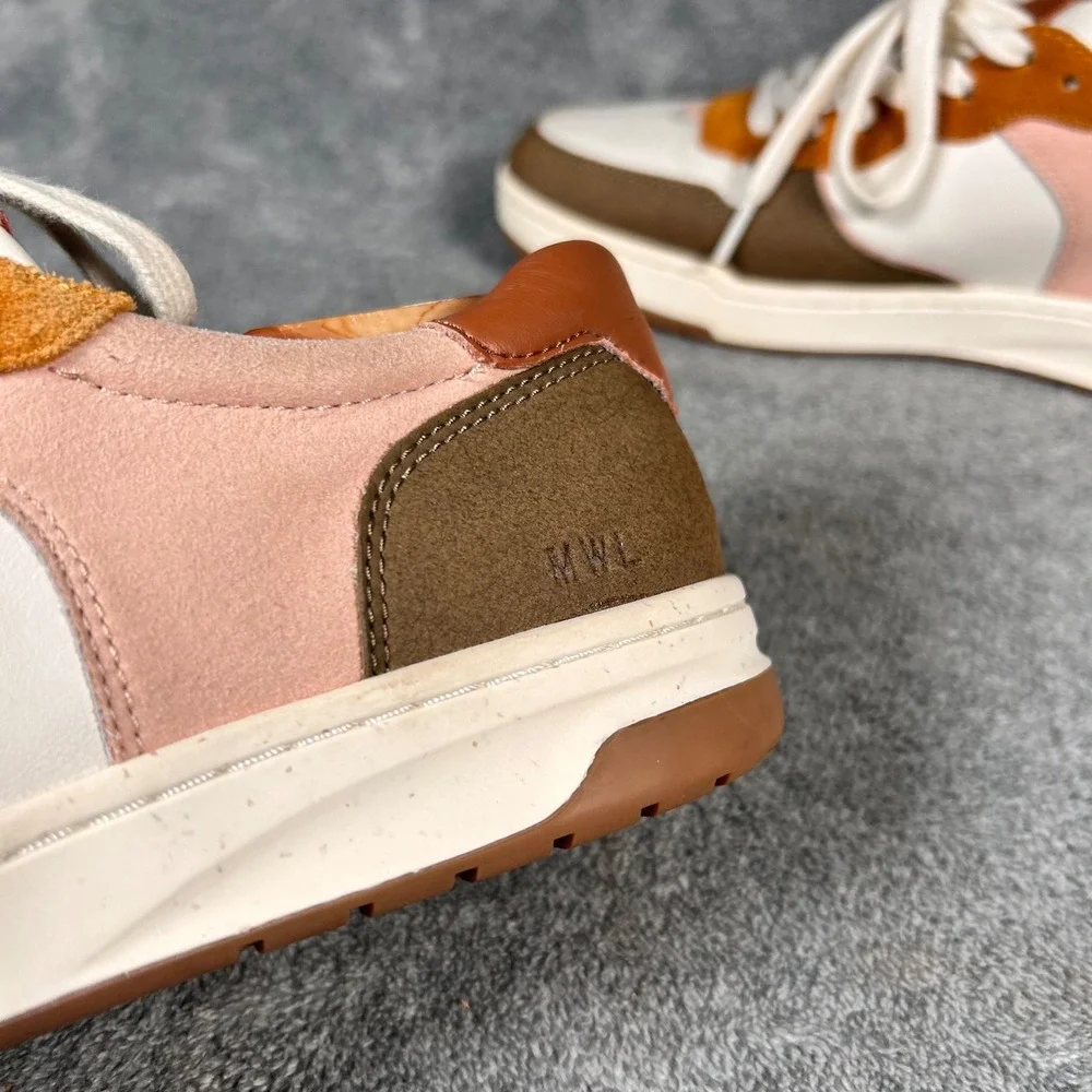 Madewell MWL Court Sneakers Colorblock Leather Suede Pink Brown Women 9.5M Men 8
